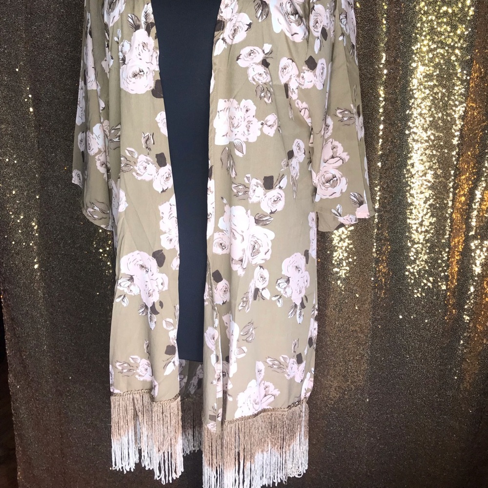 Floral & Fringe Kimono